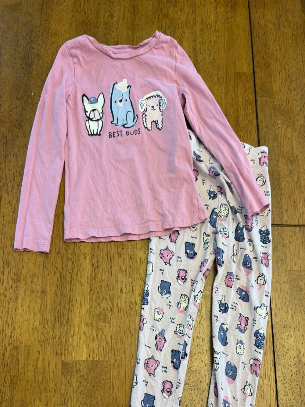 Joe Fresh Toddler Girls Pyjama PJs Set Pink Dogs Size 5